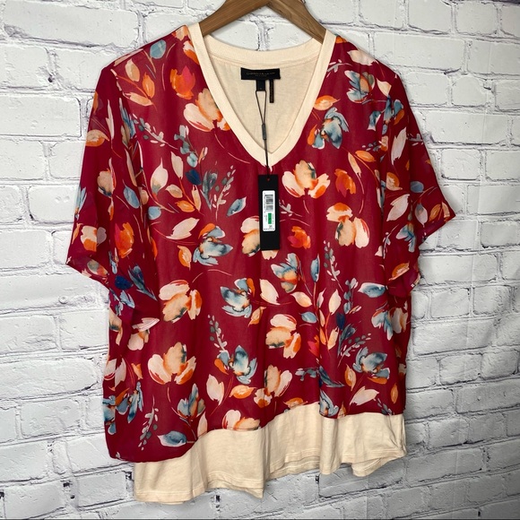 Donna Karan Floral Layered Blouse - Picture 4 of 10